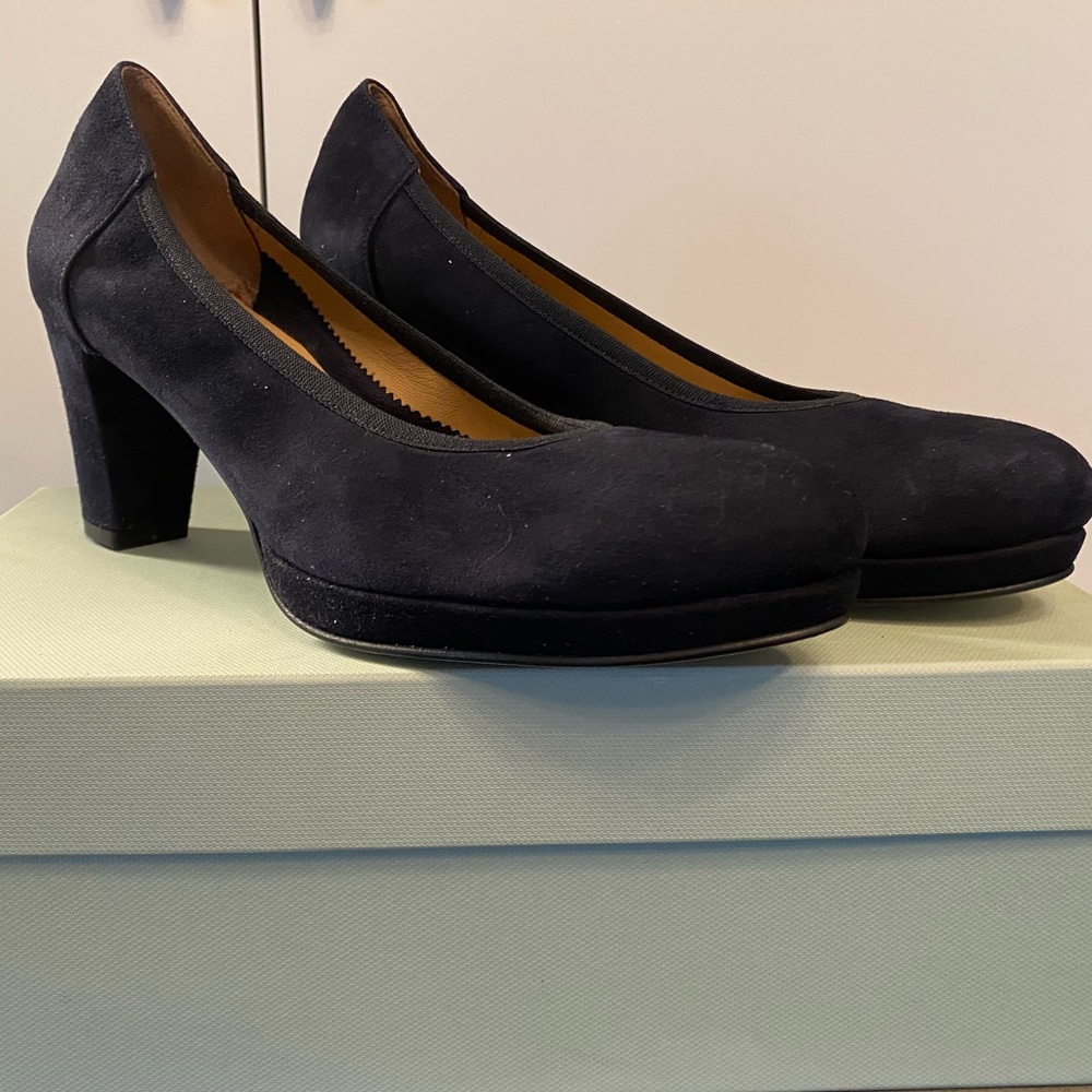 Calpierre Navy Blue Platform Heels